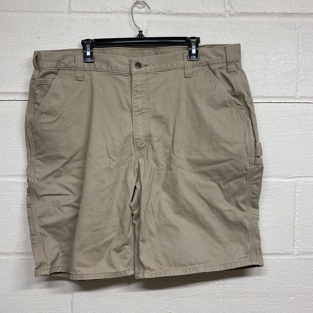 Carhartt Washed Twill Cargo Shorts Khaki Size 42 Relaxed Fit Measures 41x10